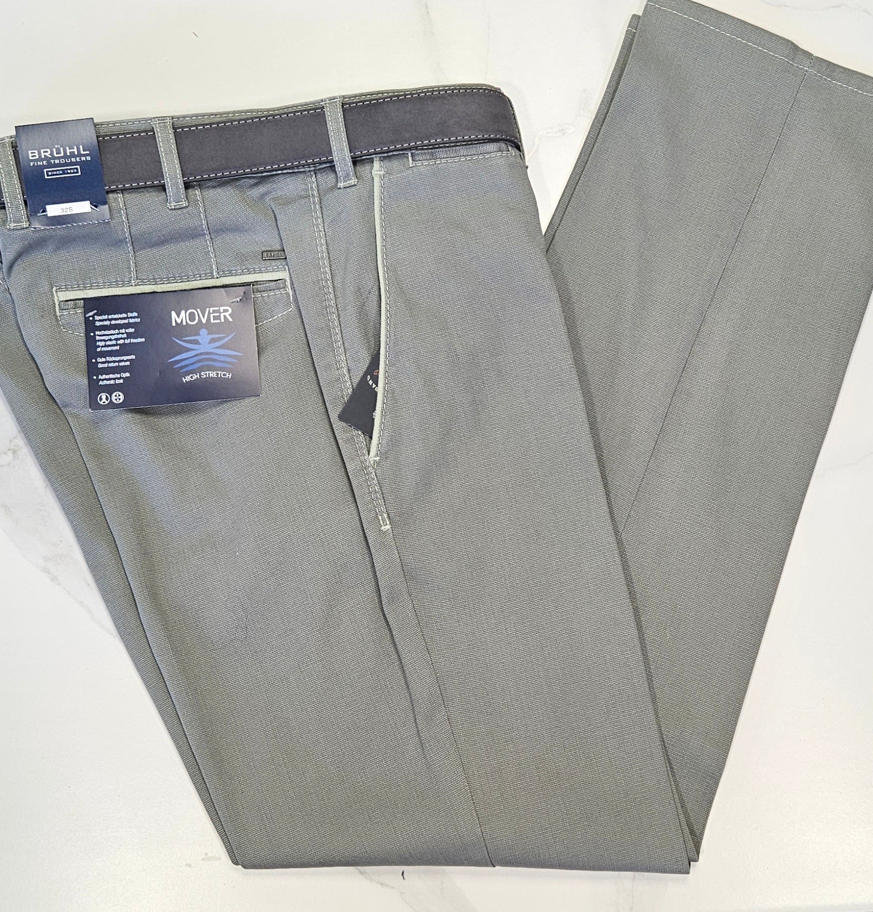 BRUHL VENICE B TURN TROUSER  - OLIVE