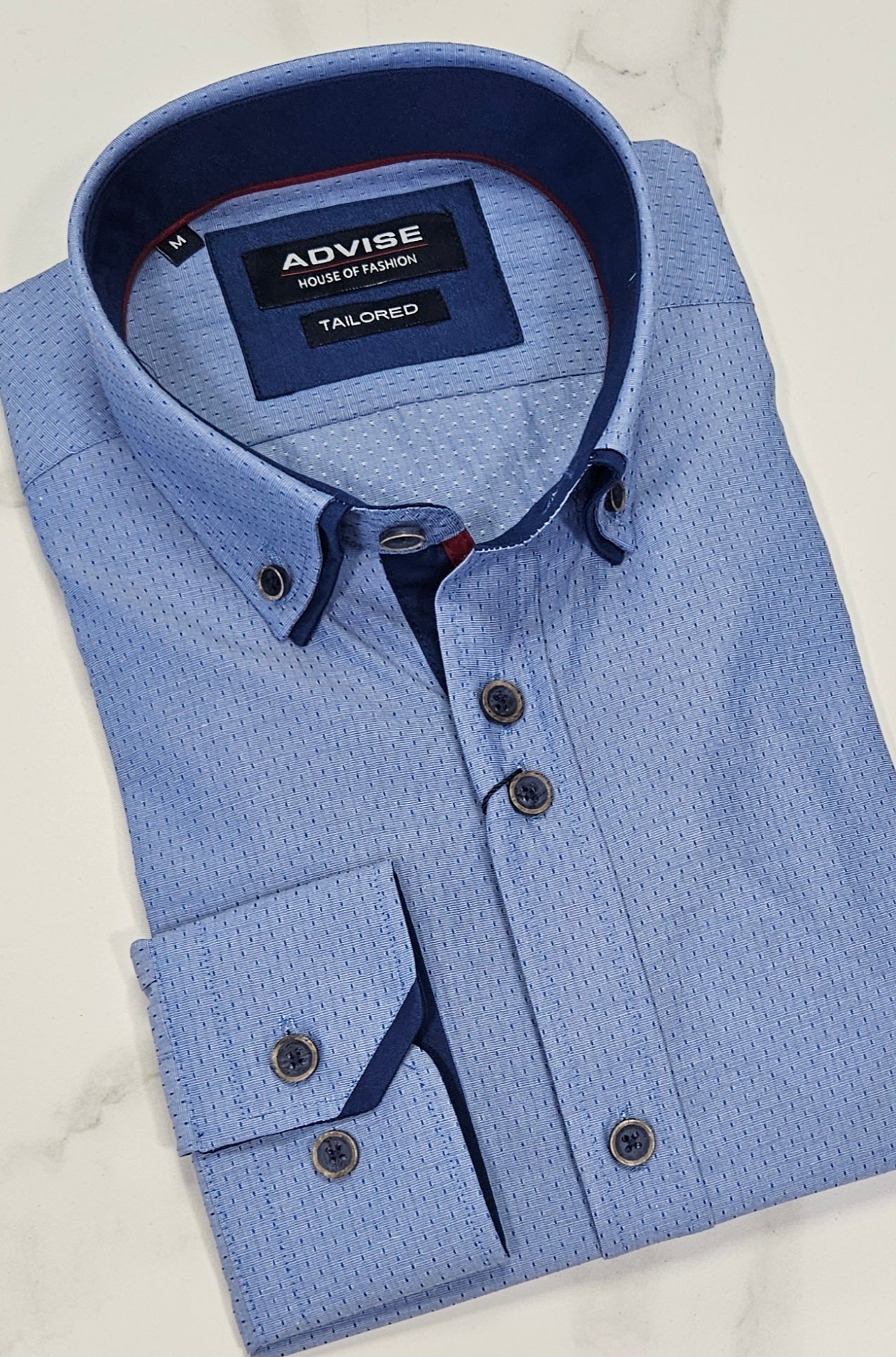 ADVISE DOUBLE COLLAR SHIRT (AD-893) - BLUE