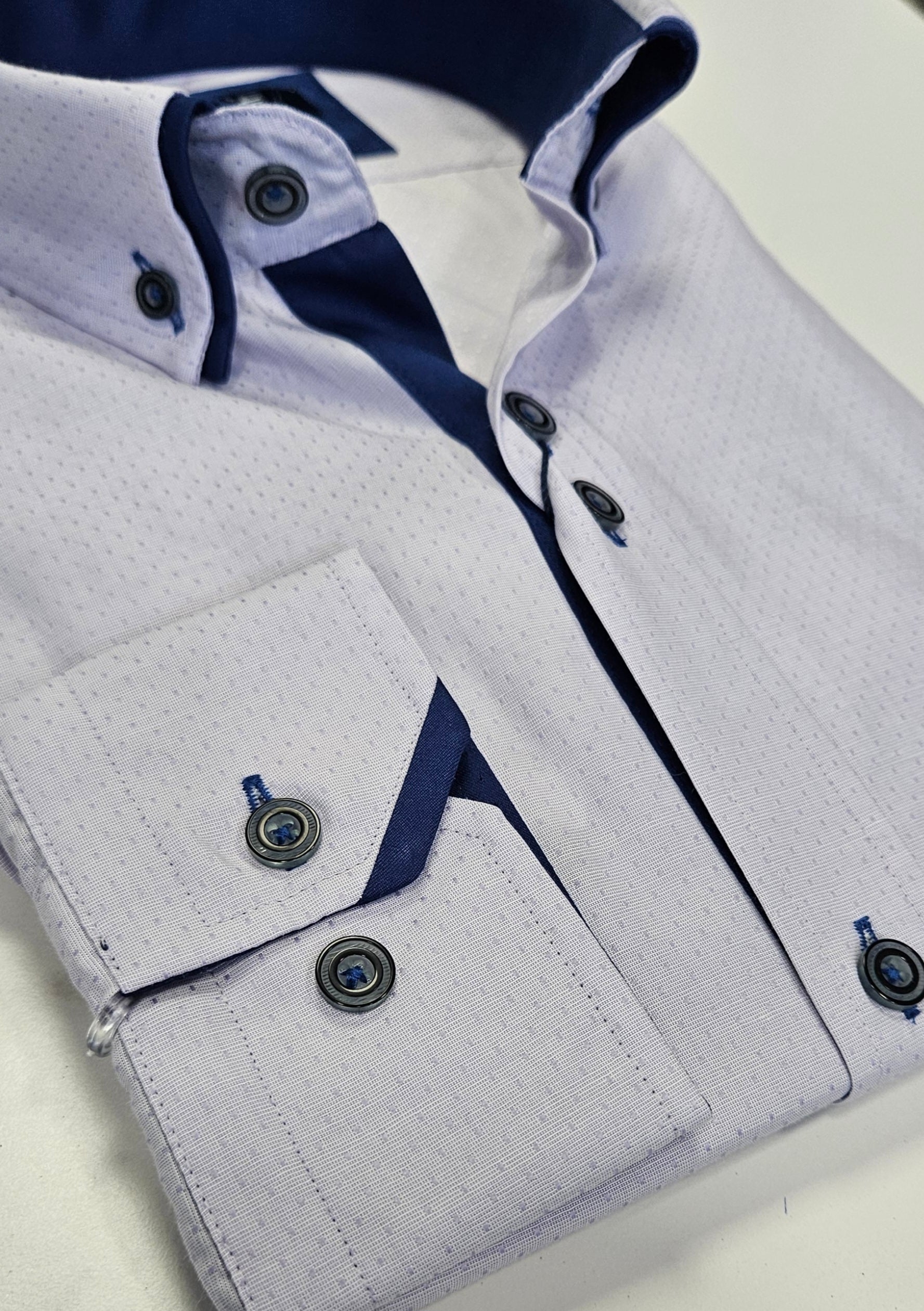 ADVISE DOUBLE COLLAR SHIRT (AD-897) - LILAC