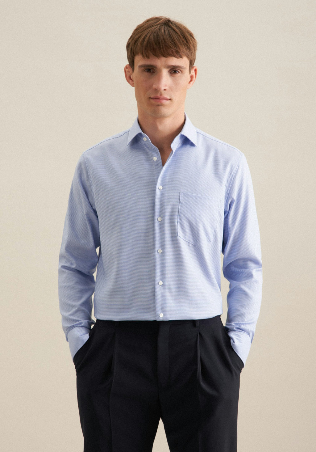 SEIDENSTICKER L/S SHIRT  - BLUE