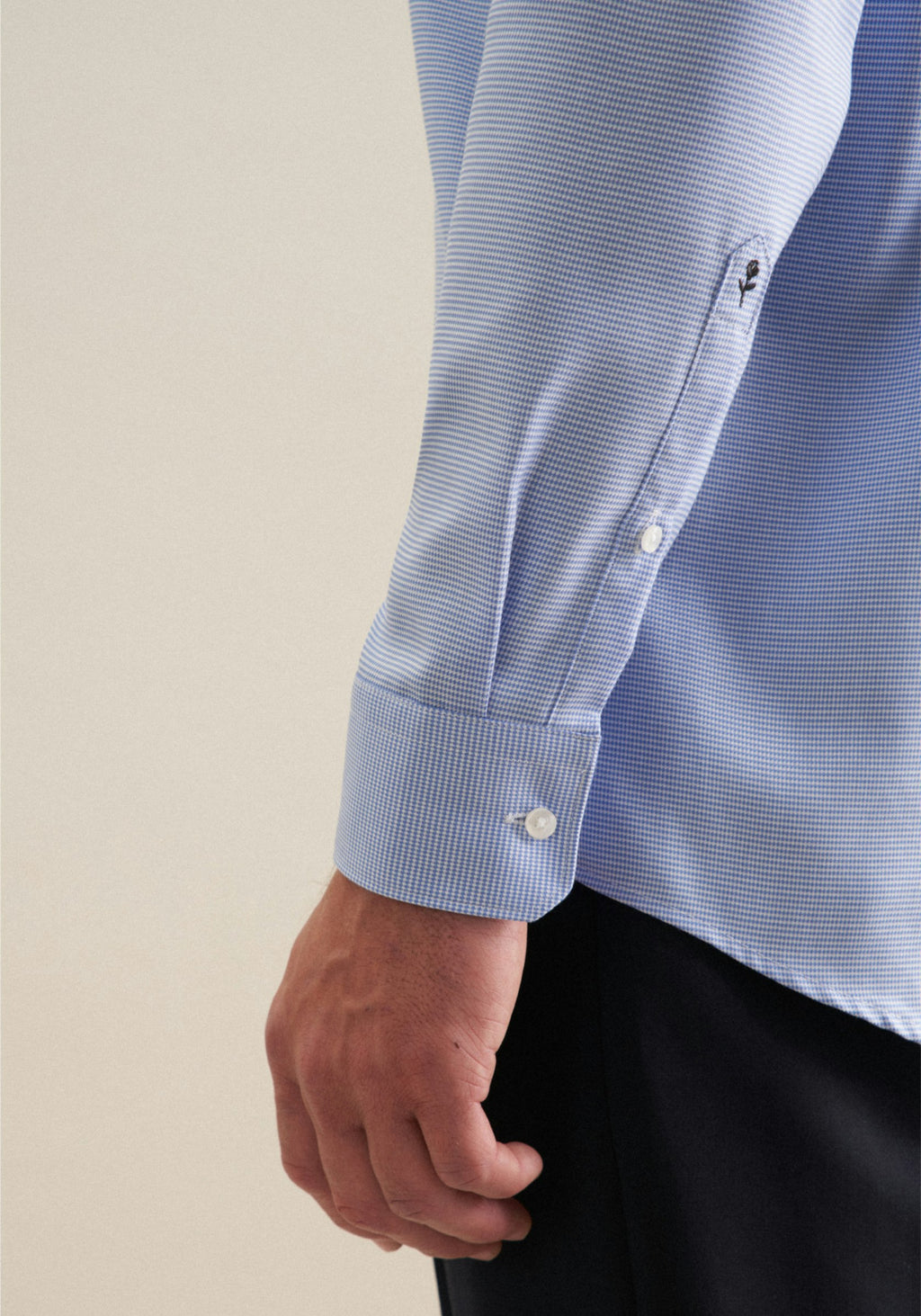 SEIDENSTICKER L/S SHIRT 01.141960 - BLUE