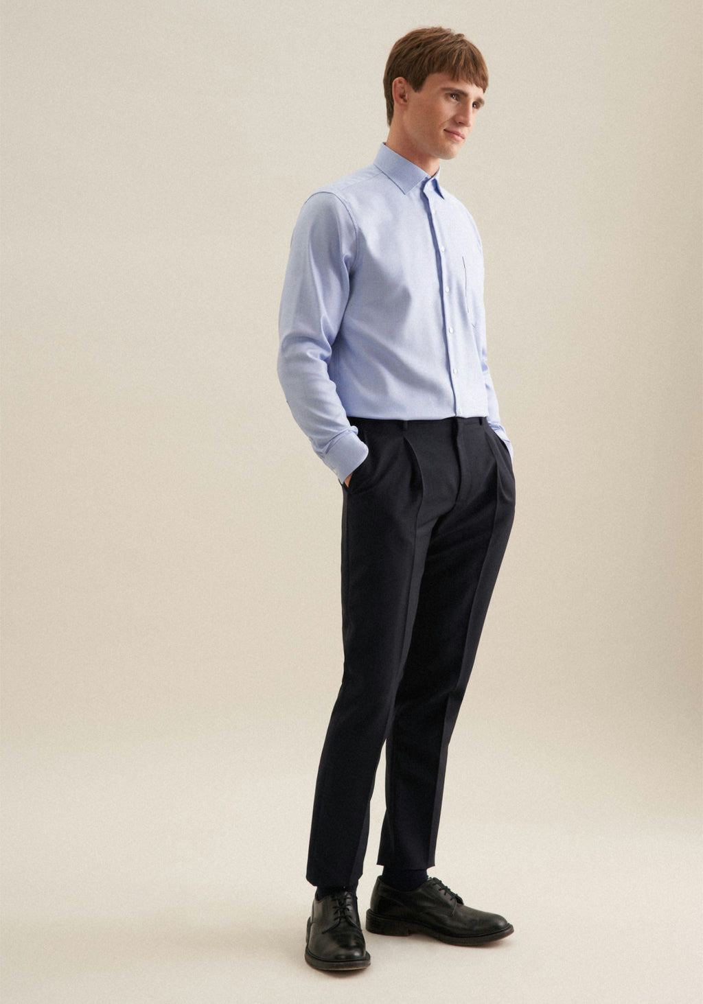 SEIDENSTICKER L/S SHIRT  - BLUE
