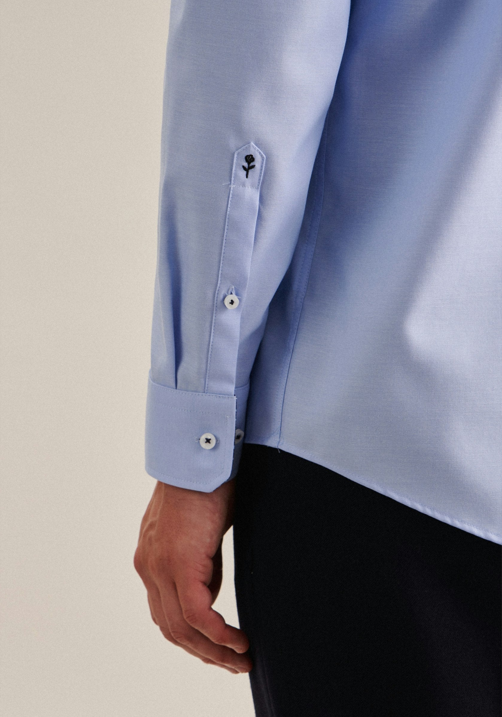 SEIDENSTICKER L/S SHIRT  01.142260- BLUE
