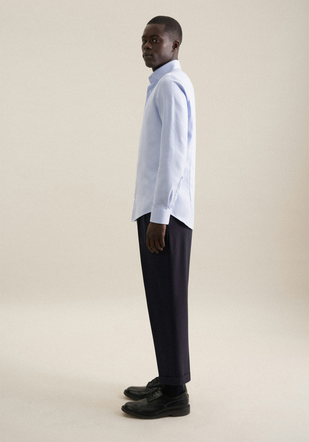 SEIDENSTICKER L/S SHIRT SLIM FIT  01.644947 - BLUE/WHITE