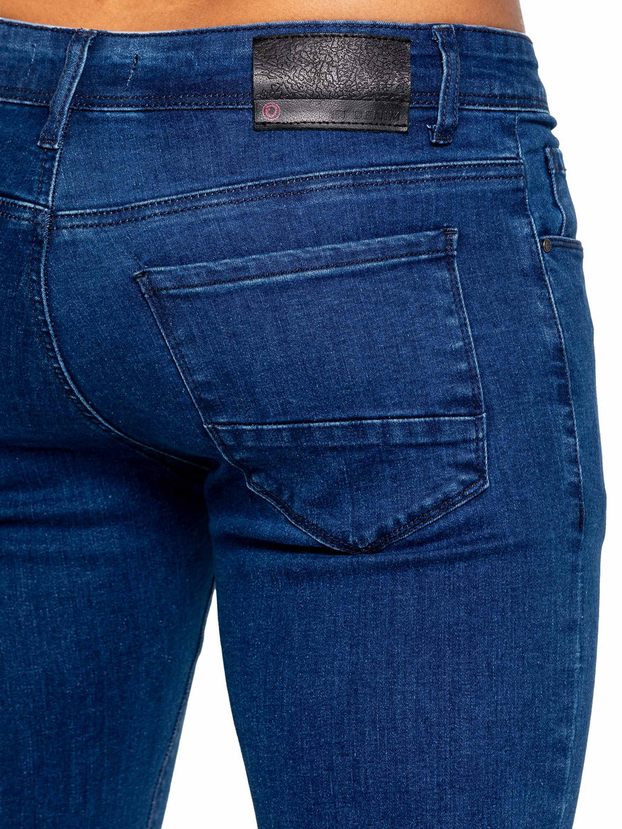 ETO JEANS EM629 STRAIGHT STRETCH DENIM - MID WASH