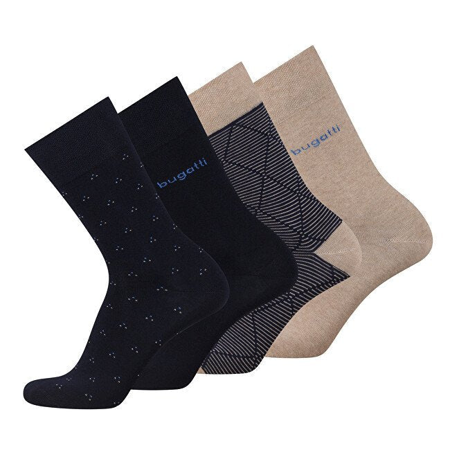 BUGATTI 4 PK SOCK GIFT TIN - NAVY MIX