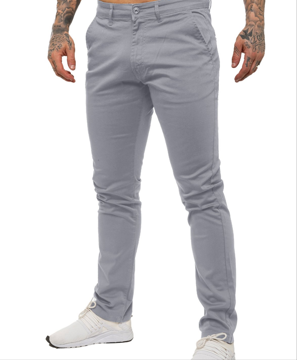 ENZO SLIM FIT STRETCH CHINO  - LIGHT GREY