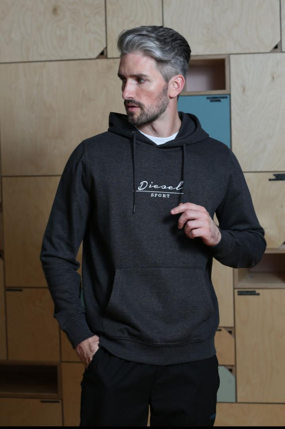 DIESEL CAL HOODIE - GREY