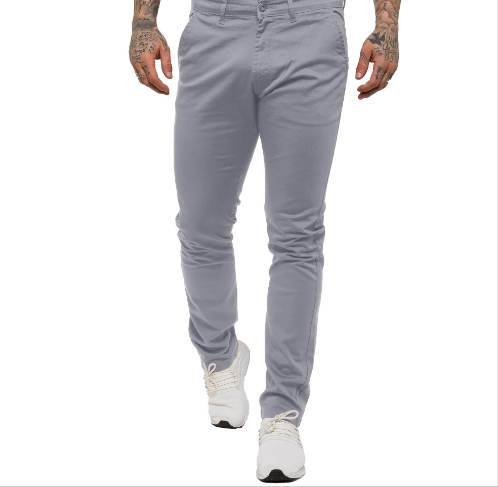 ENZO SLIM FIT STRETCH CHINO  - LIGHT GREY