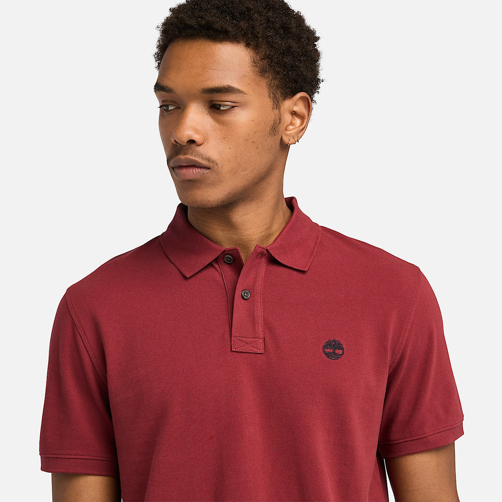 TIMBERLAND PIQUE POLO SHIRT  - BURGANDY