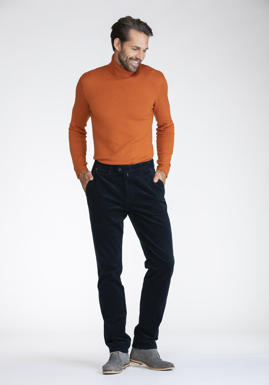 BRUHL CORD CHINO TROUSER (0585-130410-092)- NAVY