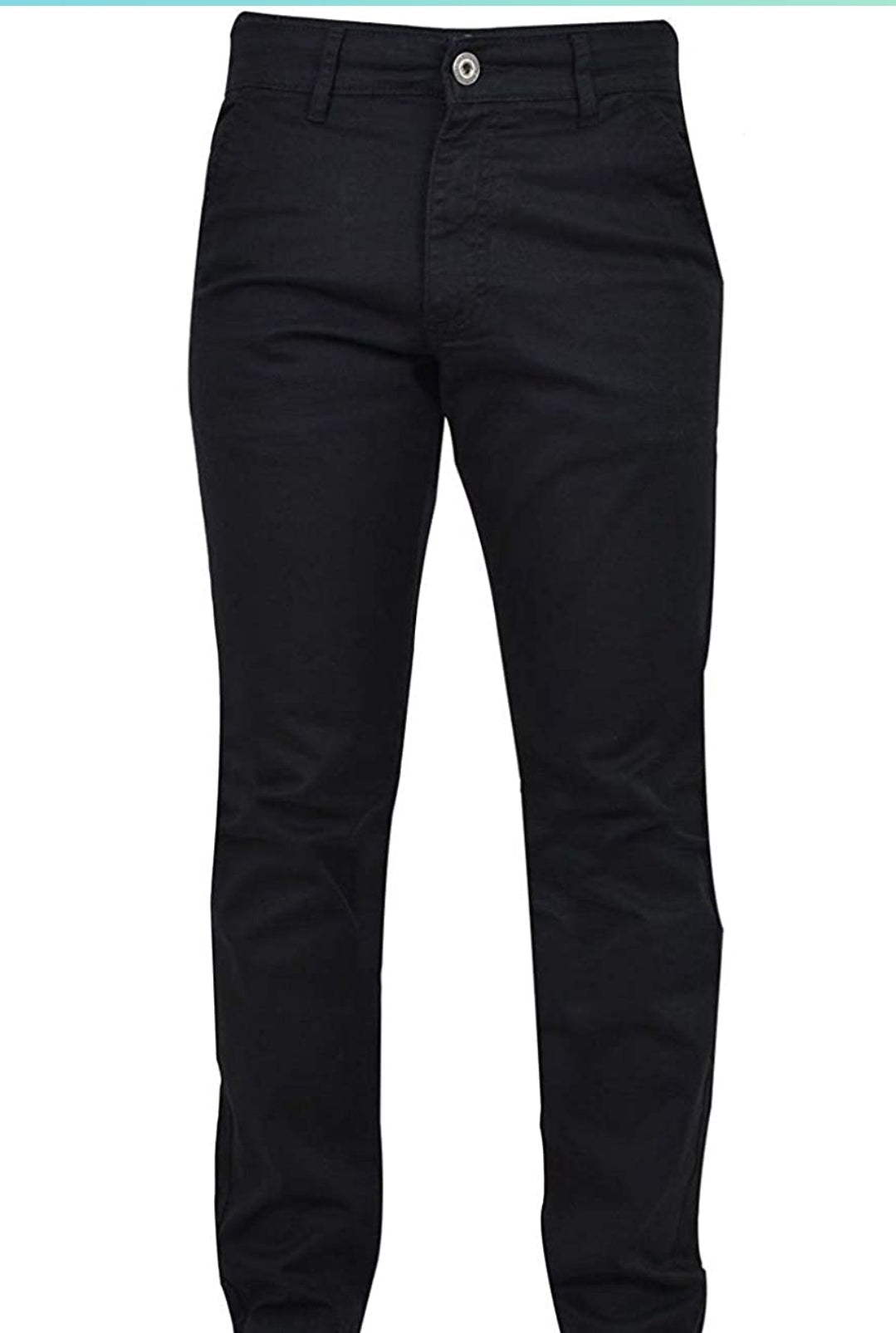 ENZO SLIM FIT STRETCH CHINOS - BLACK