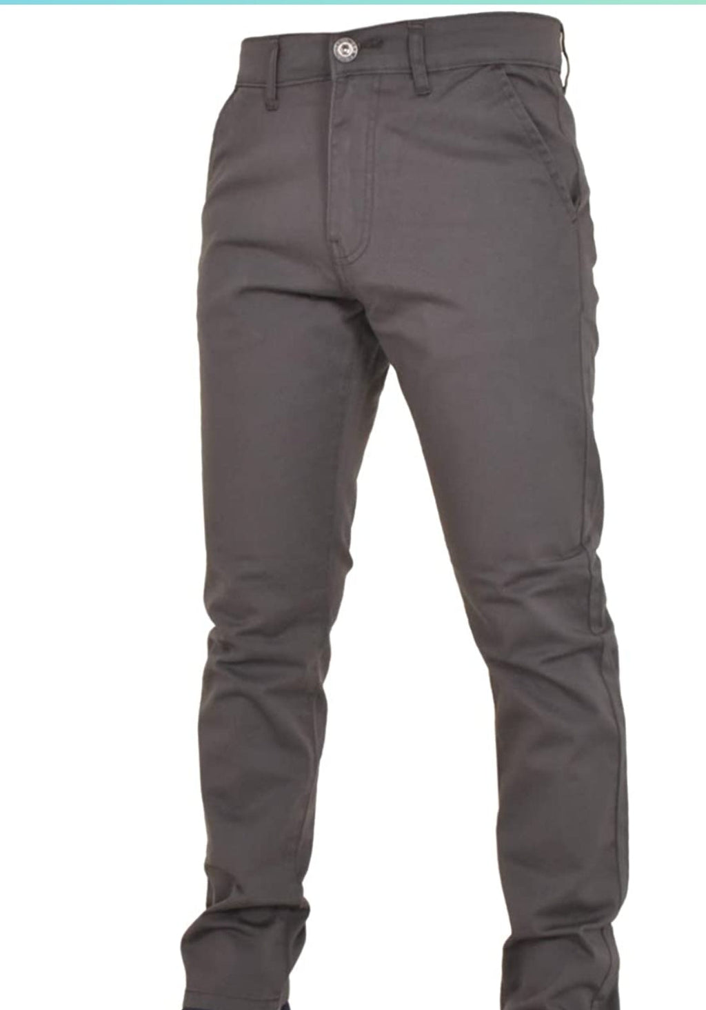 ENZO SLIM FIT STRETCH CHINOS - GREY