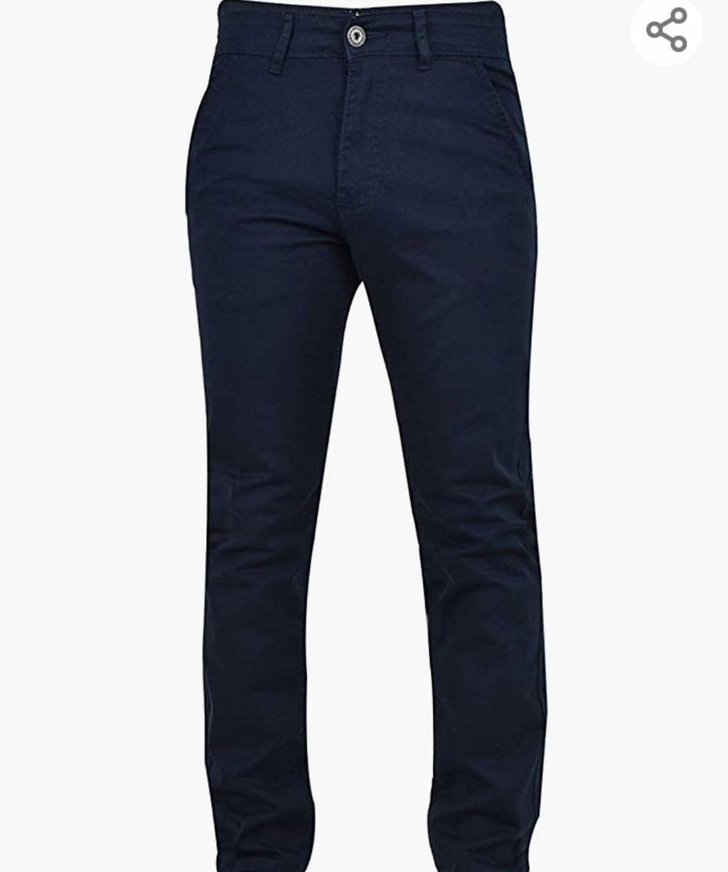 ENZO SLIM FIT STRETCH CHINOS - NAVY