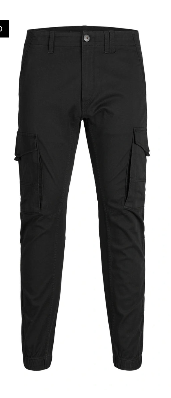 JACK & JONES CUFFED CARGOS (12140326) - BLACK