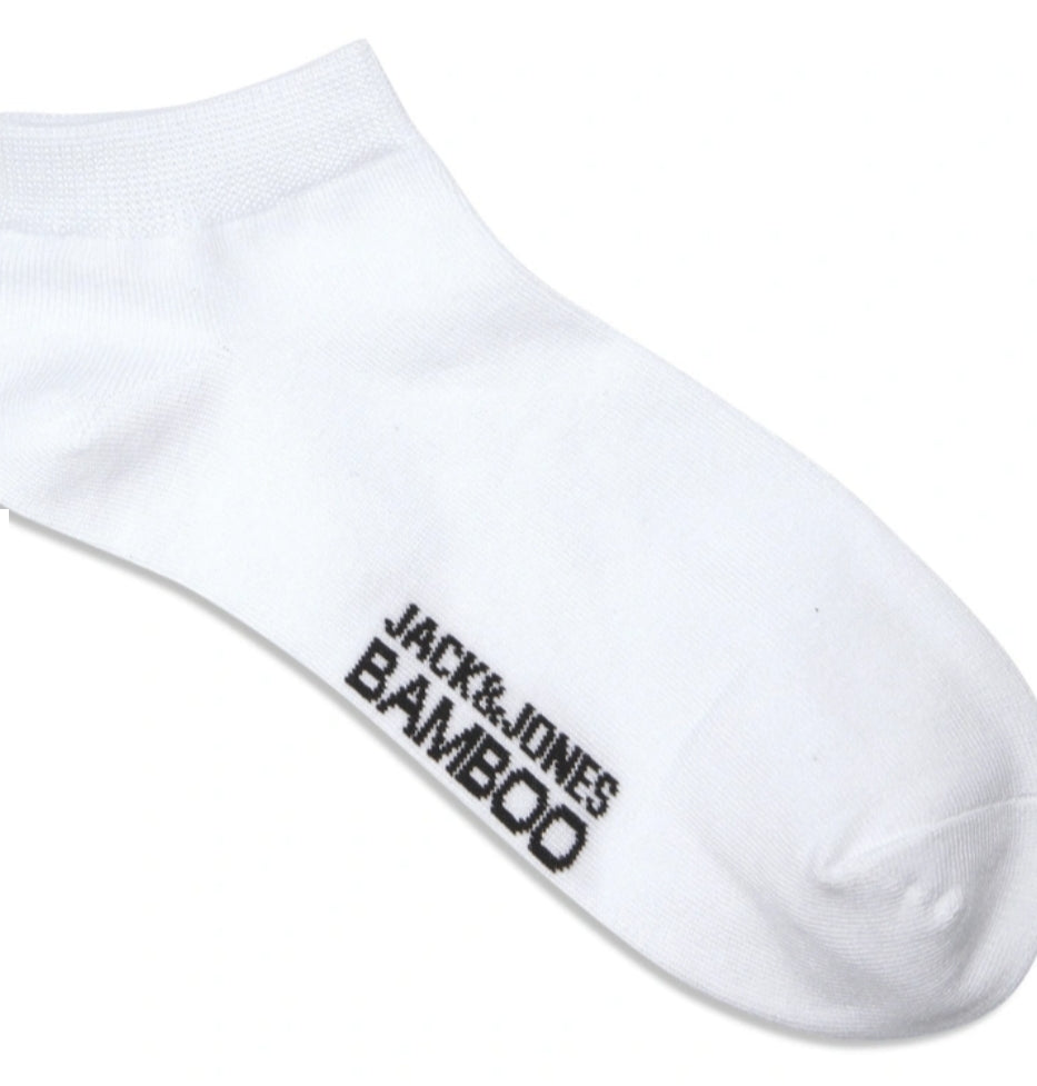 JACK & JONES 5 PACK ANKLE SOCKS - WHITE