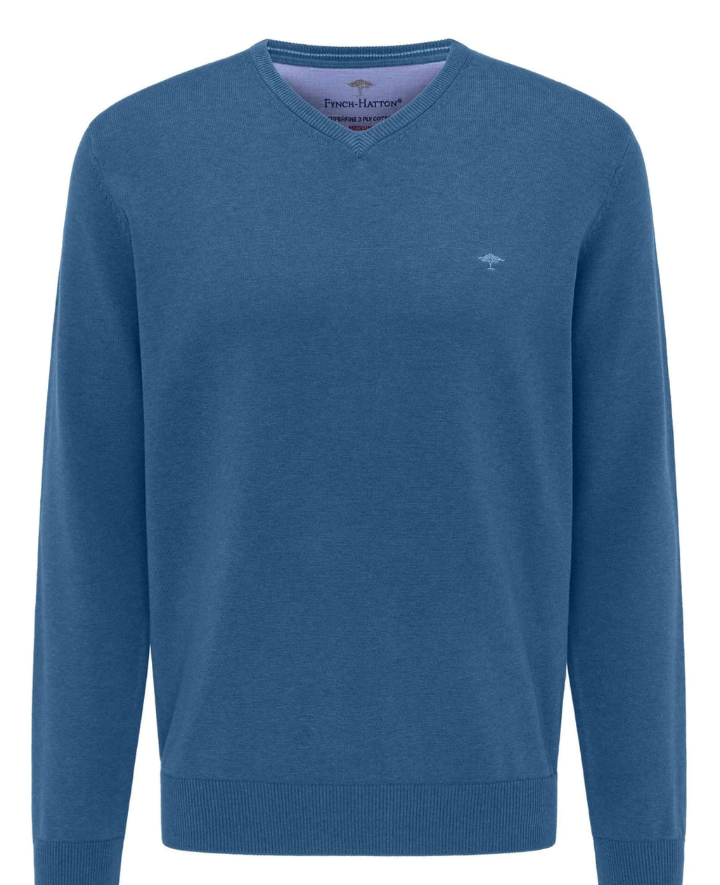 FYNCH HATTON V-NECK KNITWEAR - OCEAN