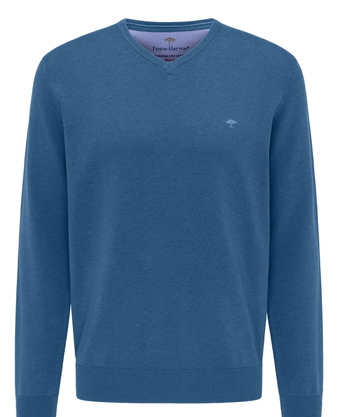 FYNCH HATTON V-NECK KNITWEAR - OCEAN