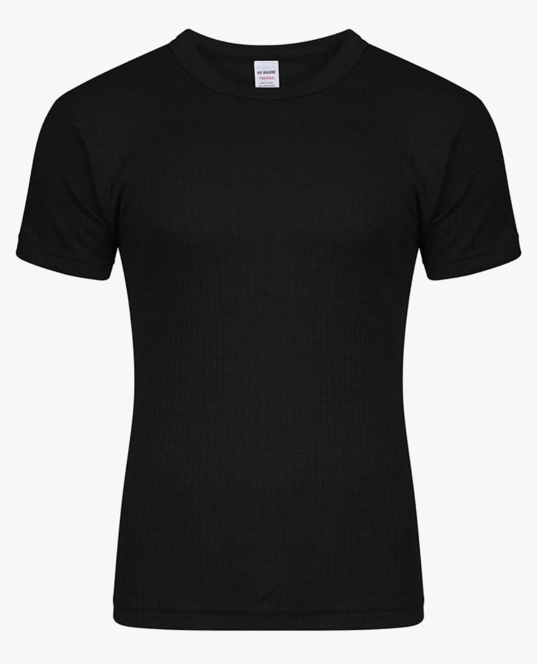 THERMAL SHORT SLEEVE T-SHIRT VEST - BLACK