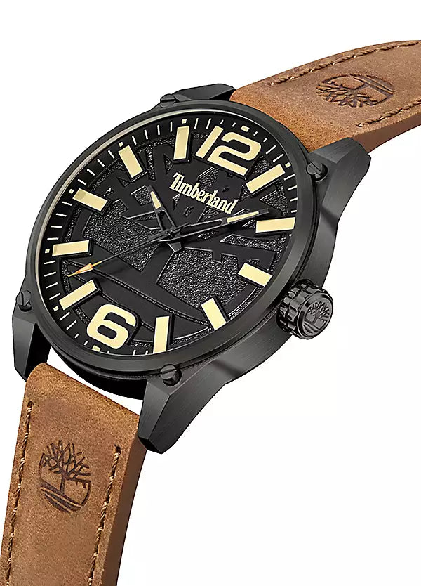 TIMBERLAND RIPLEY LEATHER WATCH - TAN