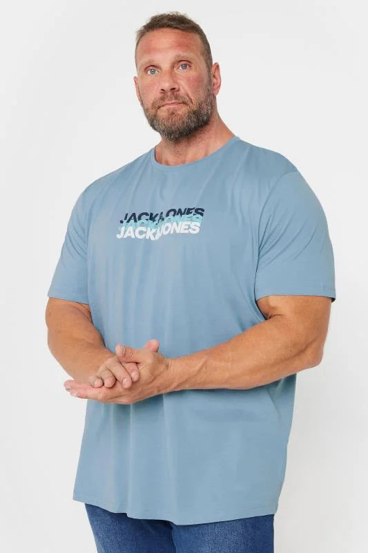 JACK & JONES EXTENDED SIZES JJ CYBER T-SHIRT - BLUE