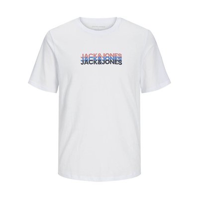 JACK & JONES EXTENDED SIZES JJ CYBER T-SHIRT - WHITE