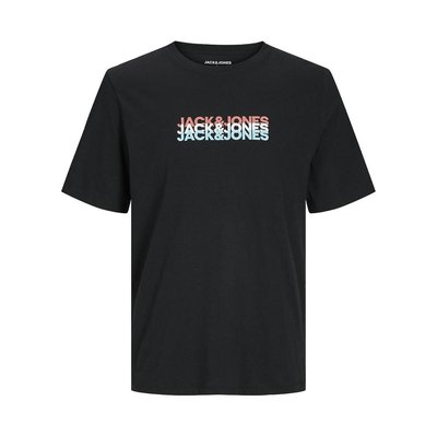 JACK & JONES PLUS EXTENDED SIZES JJ CYBER T-SHIRT - BLACK