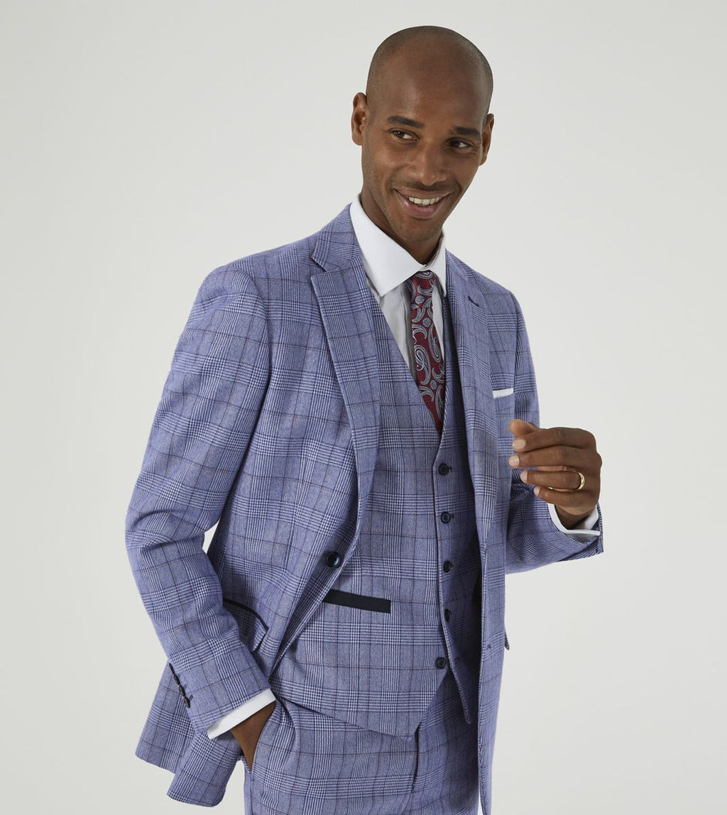SKOPES LLOYD CHECK BLAZER - BLUE