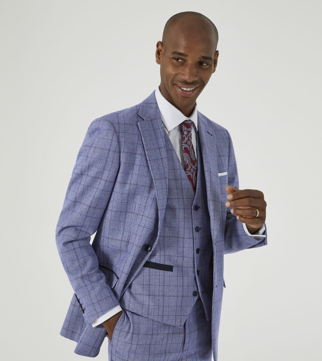 SKOPES LLOYD CHECK BLAZER - BLUE