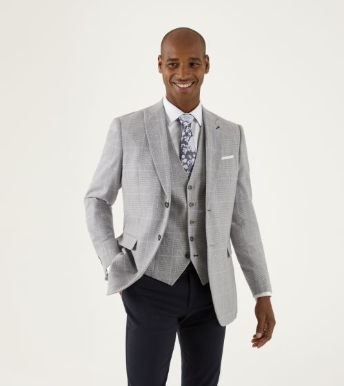 SKOPES GRAYSON BLAZER - GREY/BLUE CHECK