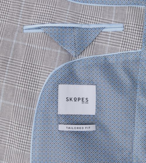 SKOPES GRAYSON BLAZER - GREY/BLUE CHECK