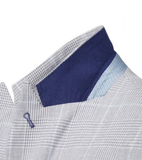 SKOPES GRAYSON BLAZER - GREY/BLUE CHECK