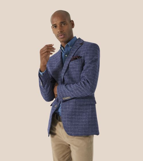 SKOPES CARING JACKET - BLUE CHECK