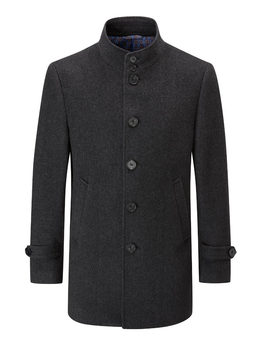 SKOPES LADBROKE WOOL COAT - CHARCOAL