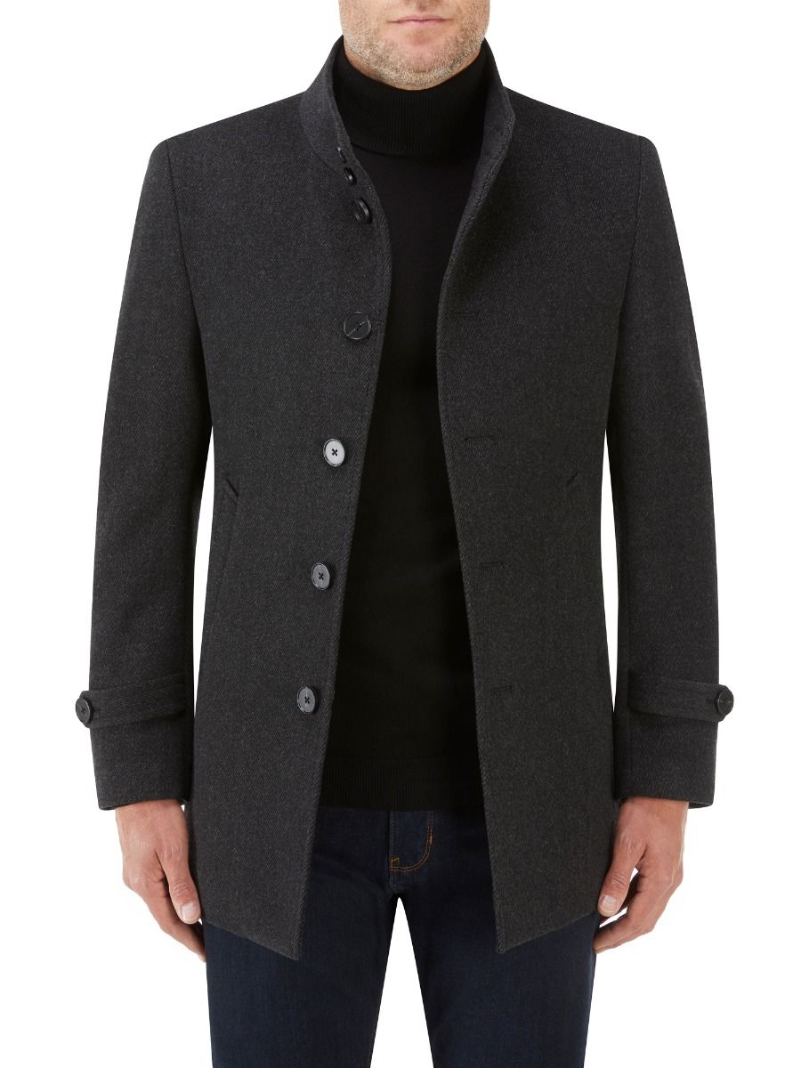 SKOPES LADBROKE WOOL COAT - CHARCOAL
