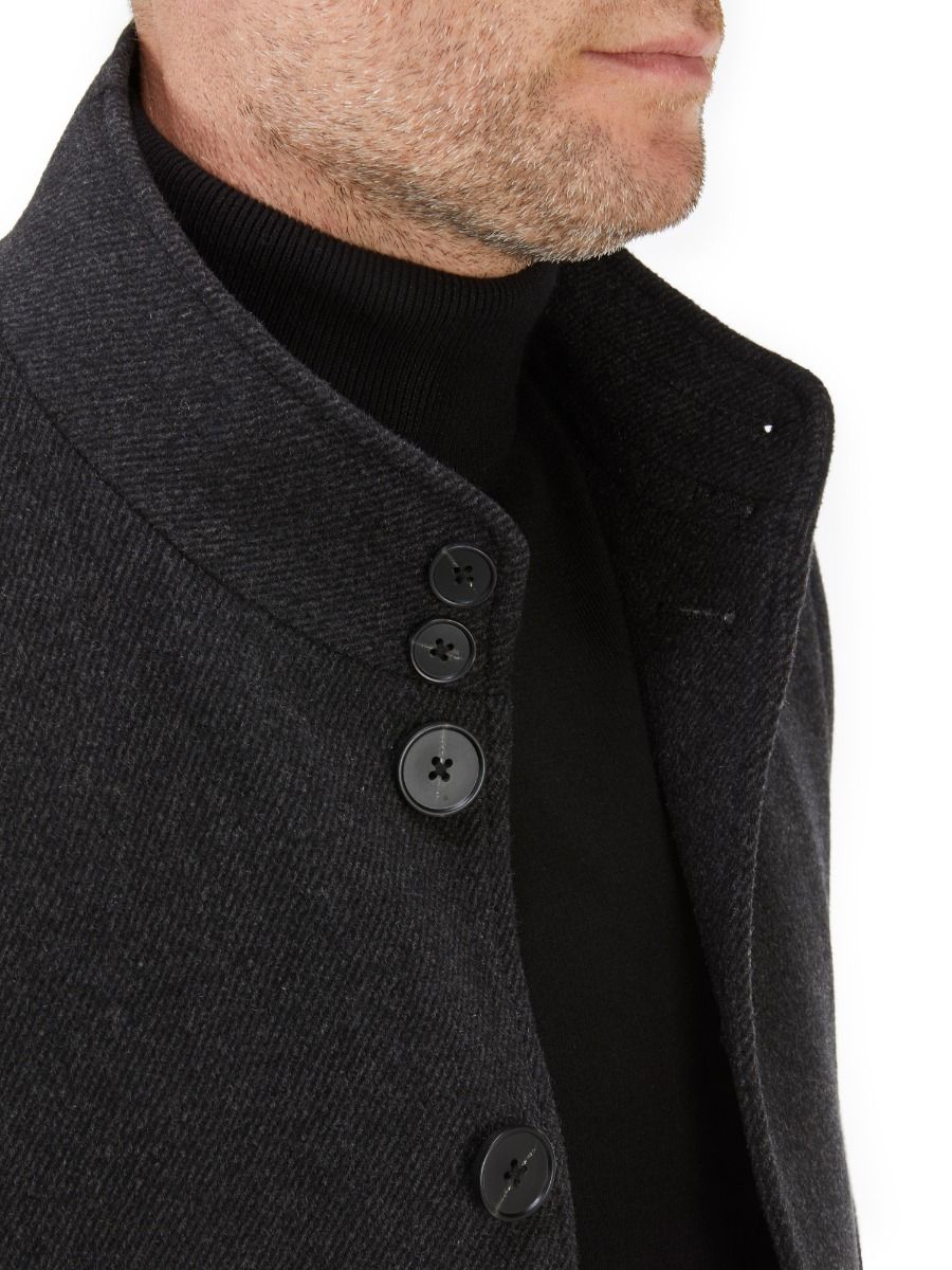 SKOPES LADBROKE WOOL COAT - CHARCOAL