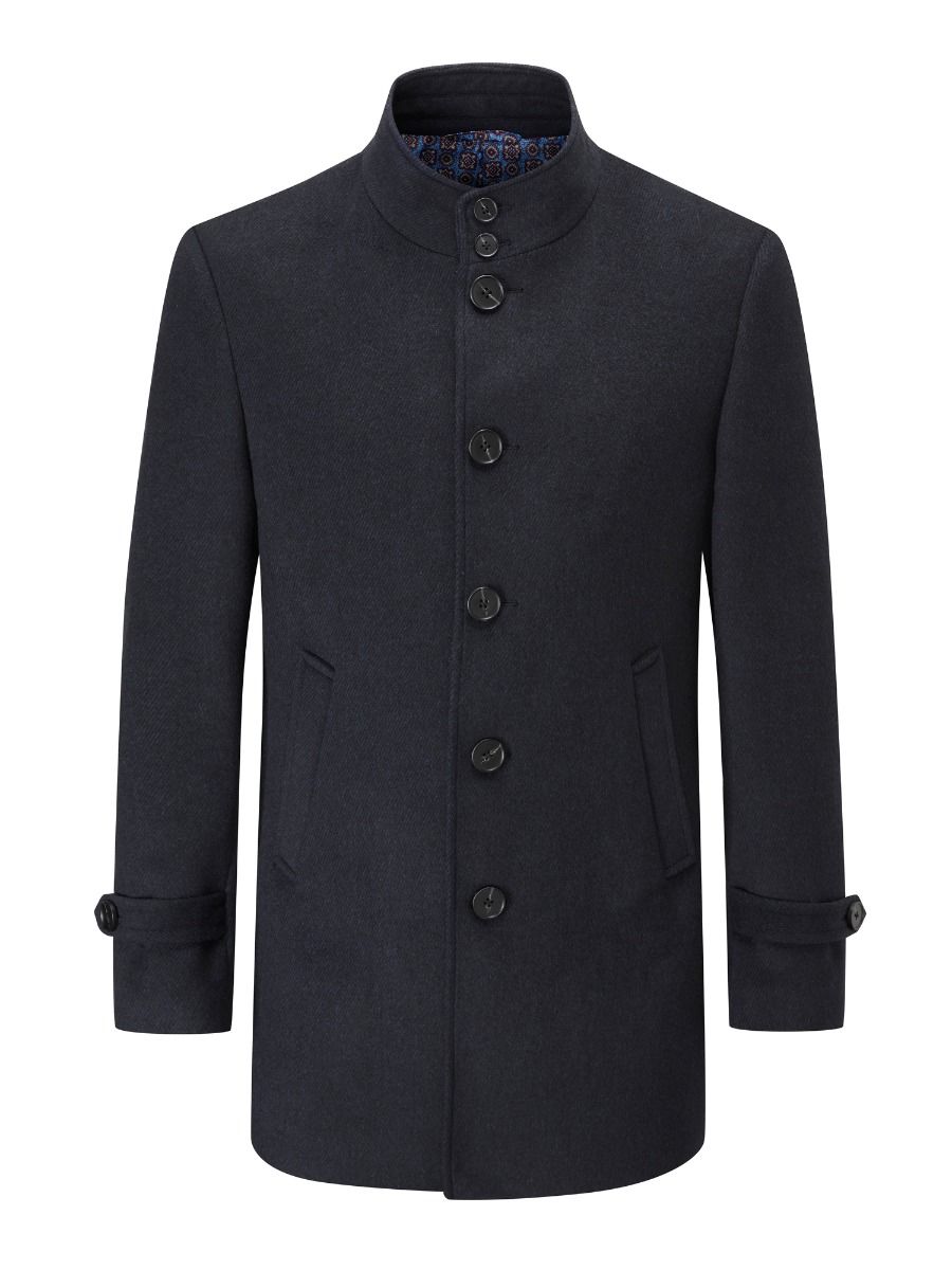 SKOPES LADBROKE WOOL COAT - NAVY