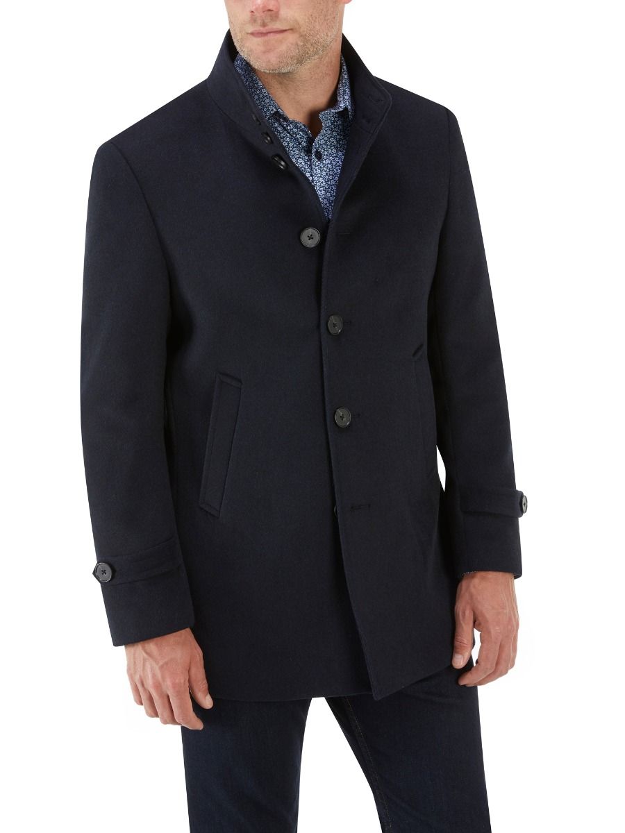 SKOPES LADBROKE WOOL COAT - NAVY