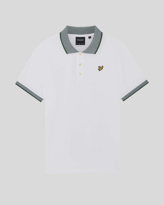 LYLE & SCOTT BIRDSEYE COLLAR POLO SHIRT - WHITE
