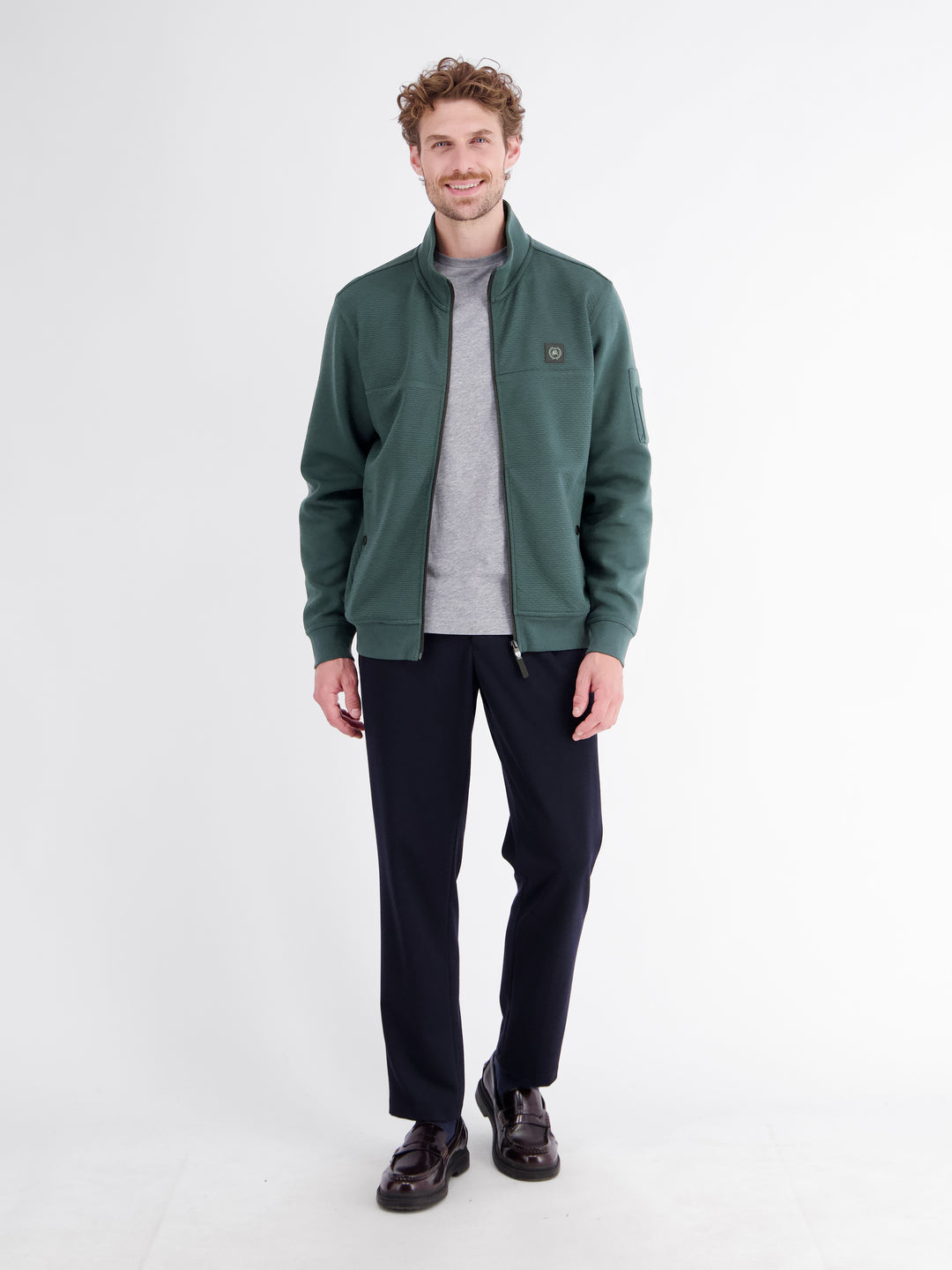 LERROS FULLZIP TROYER SWEATSHIRT JACKET - FOREST GREEN