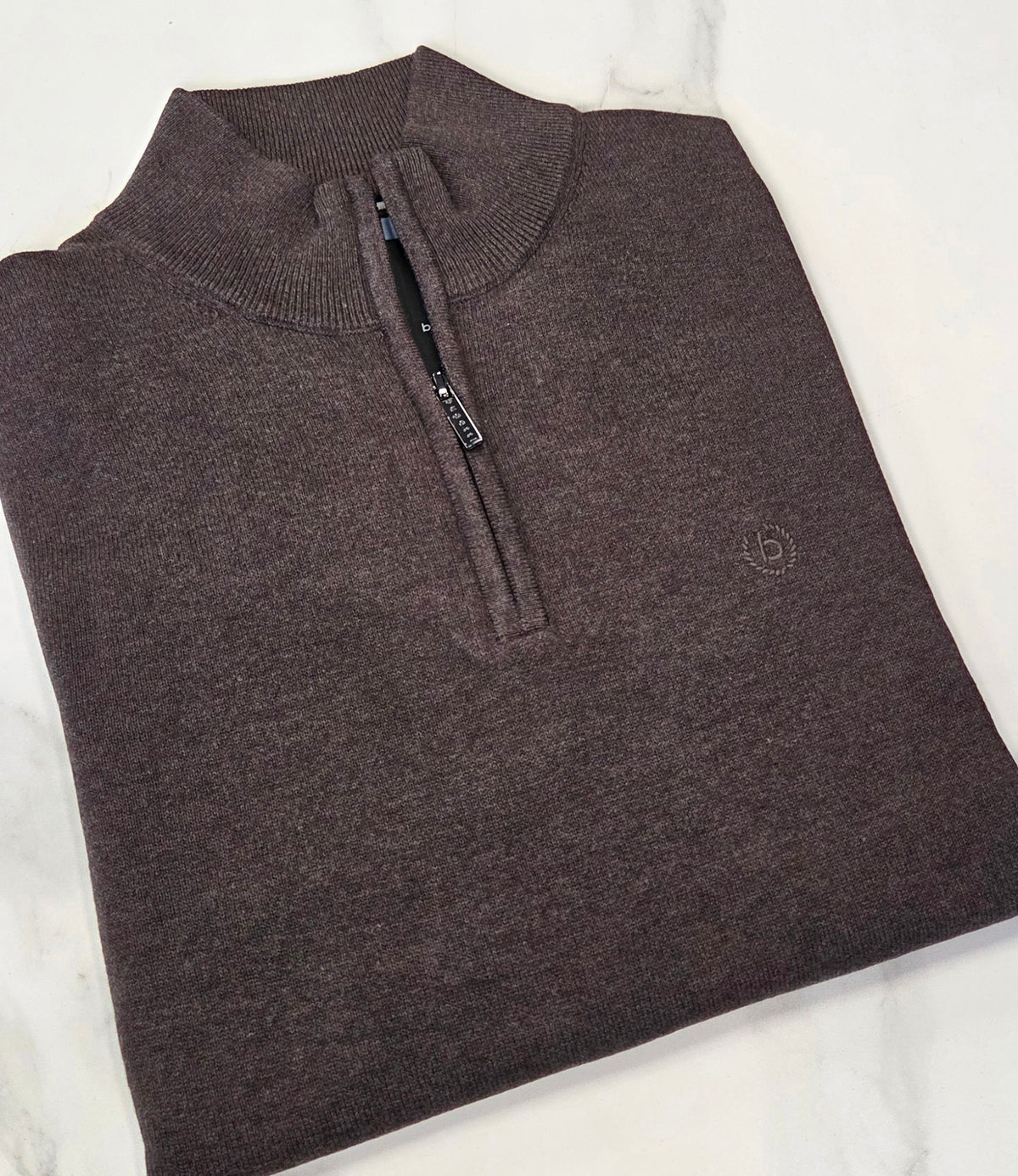 BUGATTI 1/4 ZIP KNITWEAR (25529F/90) - MOCHA