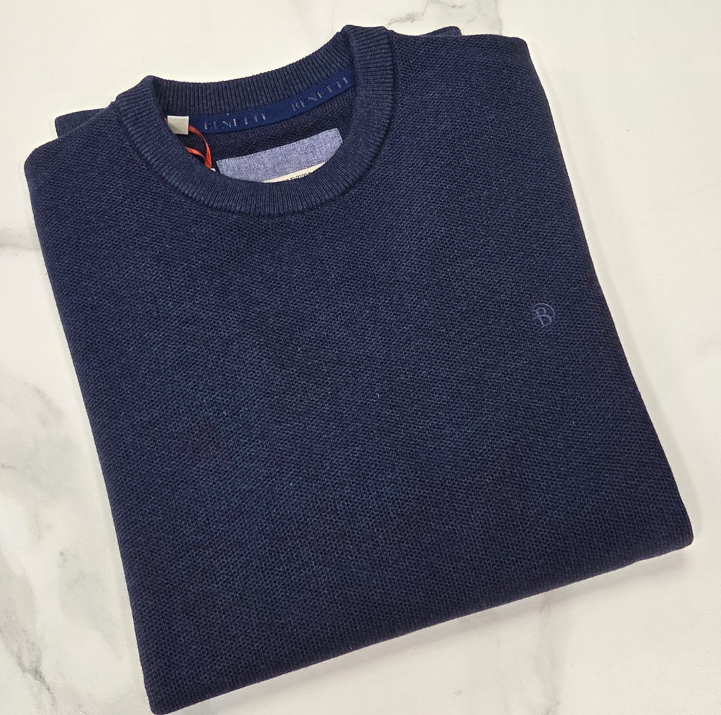 BENETTI DAWSON CREW NECK KNITWEAR - INDIGO