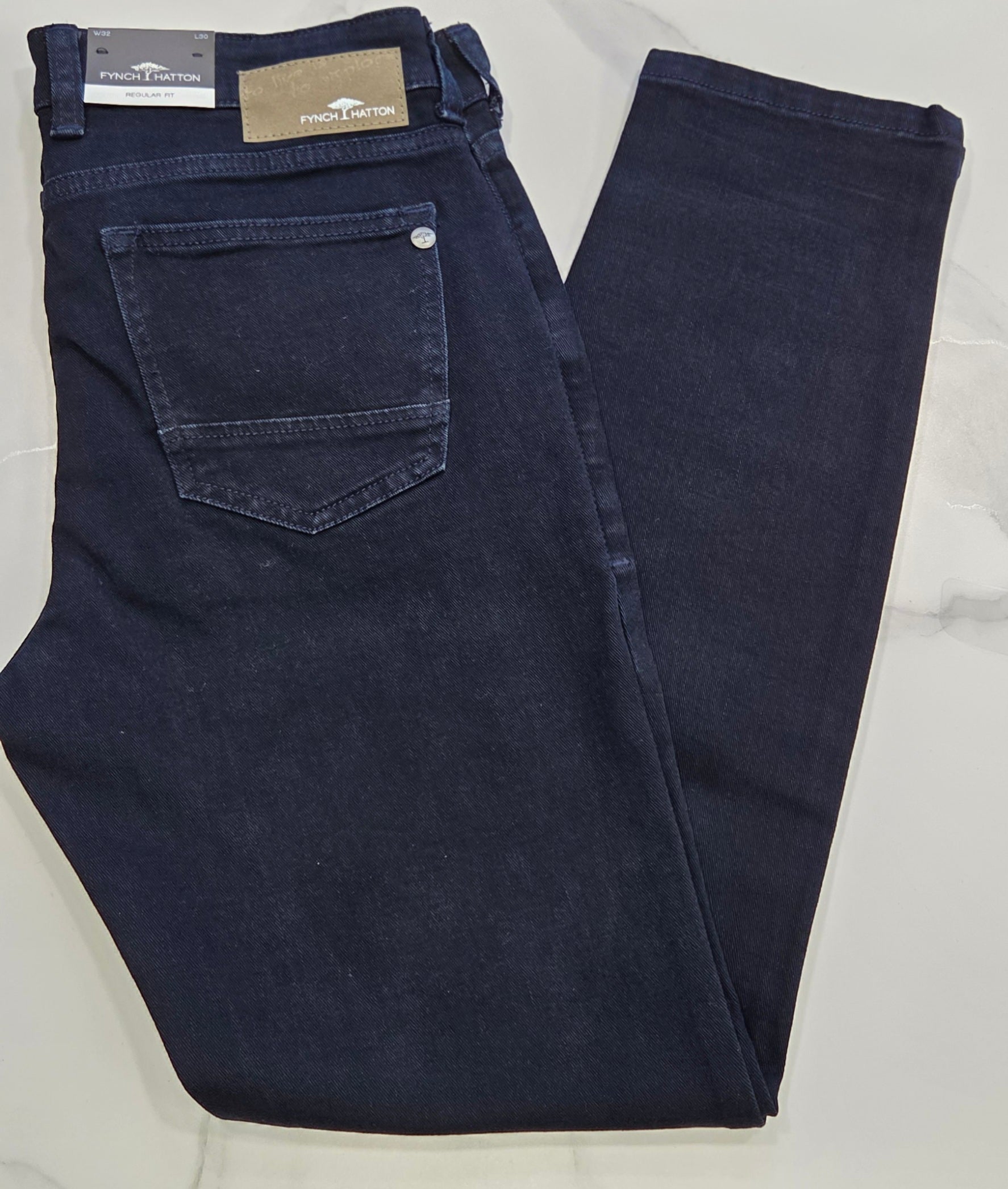FYNCH HATTON STRETCH JEANS - BLUE/BLACK DENIM