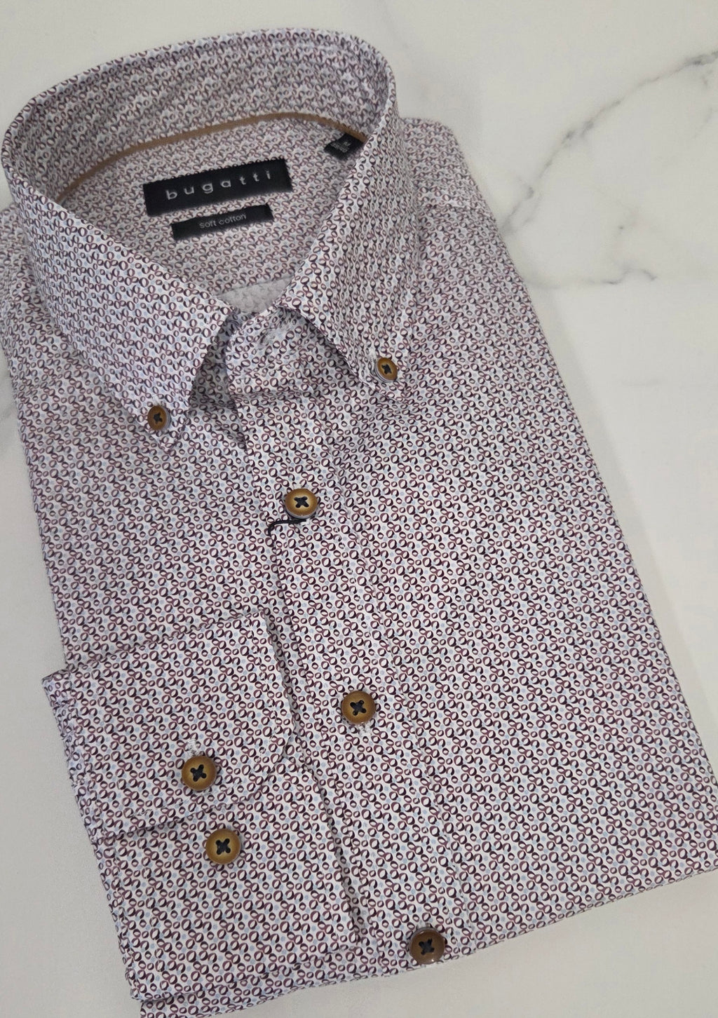 BUGATTI PATTERN PRINT L/S SHIRT (28511F/730) - MULTI