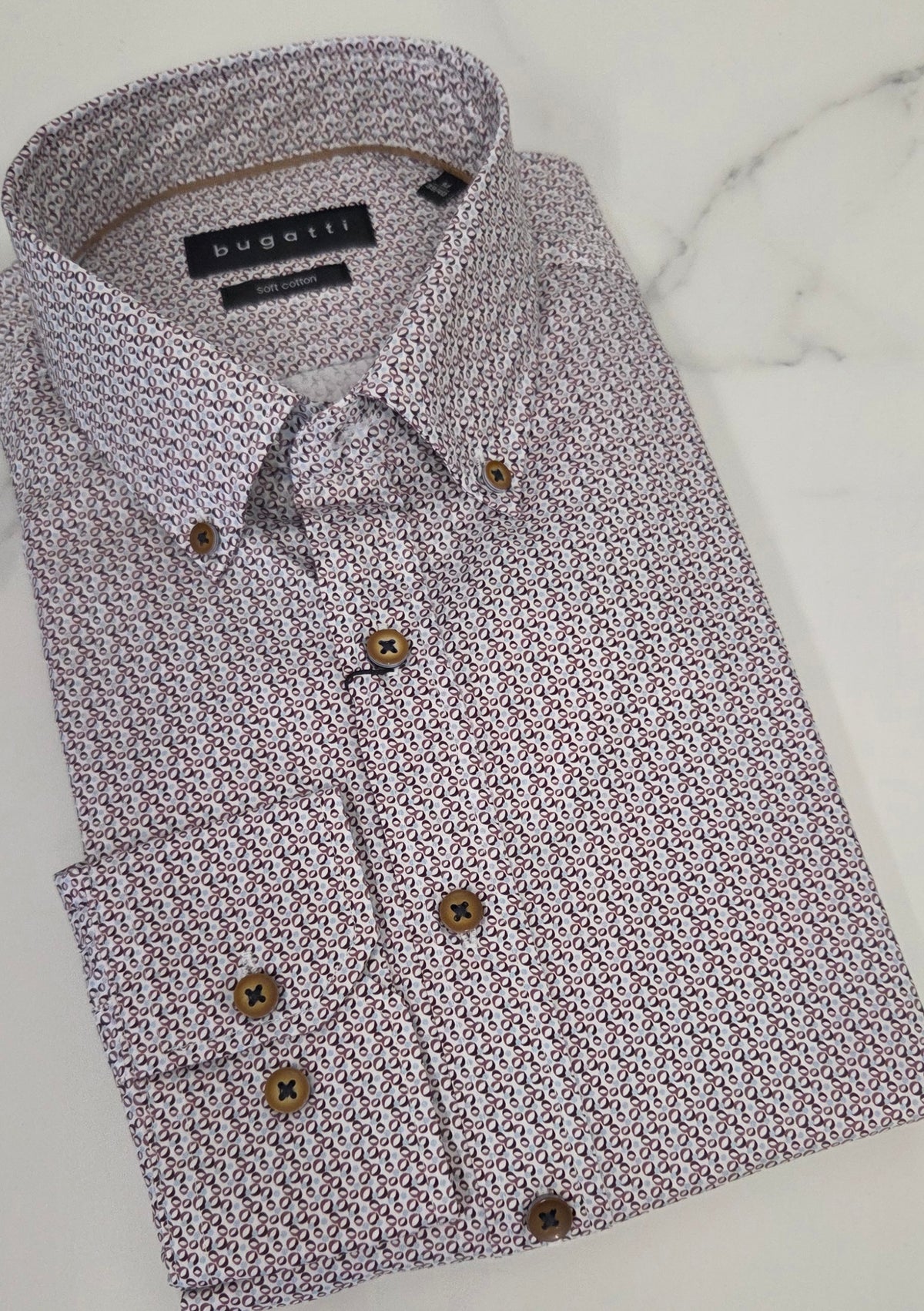 BUGATTI PATTERN PRINT L/S SHIRT (28511F/730) - MULTI