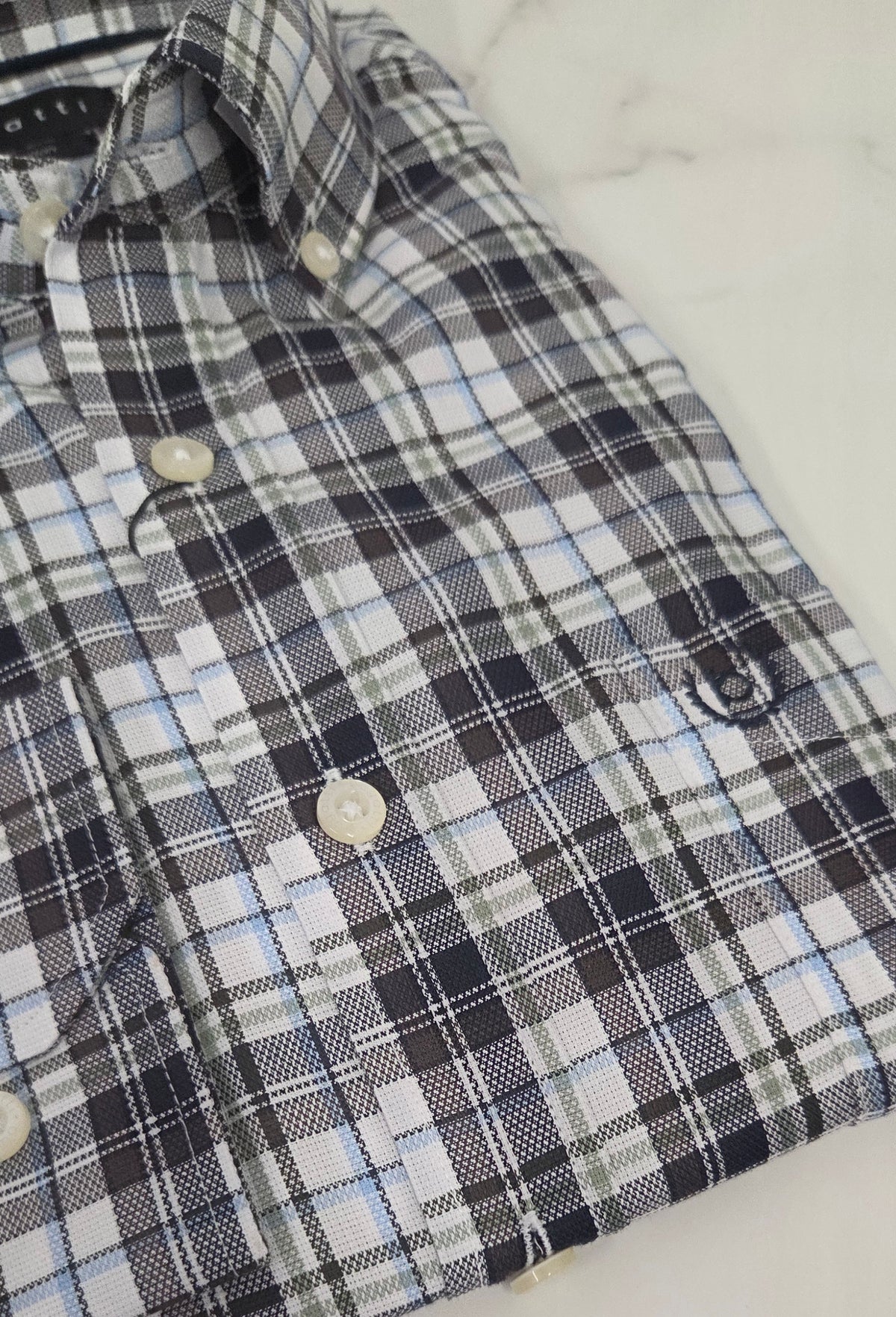 BUGATTI CHECK L/S SHIRT (28404F/180) - BROWN/GREEN