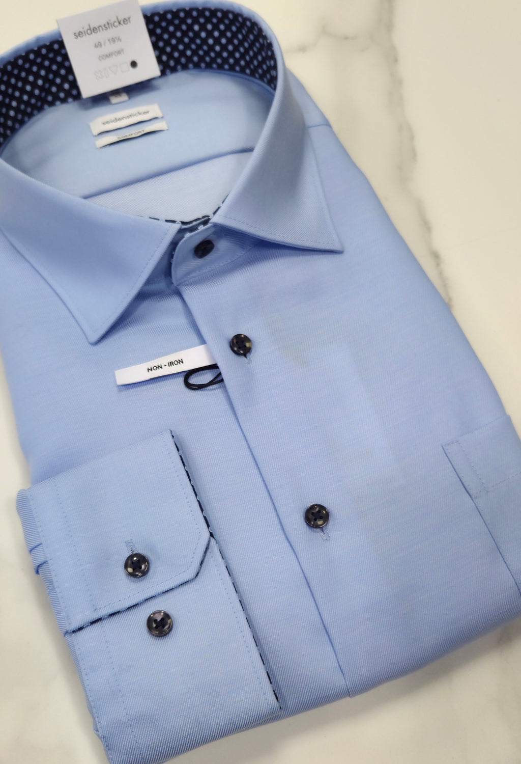 SEIDENSTICKER KENT REGULAR FIT L/S SHIRT PLUS SIZED (01.845542) - BLUE