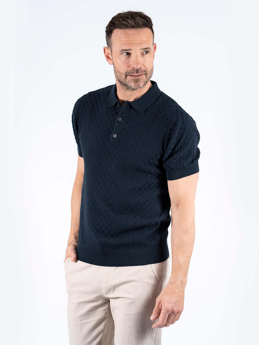 PRE END CHARLY KNIT POLO SHIRT - NAVY