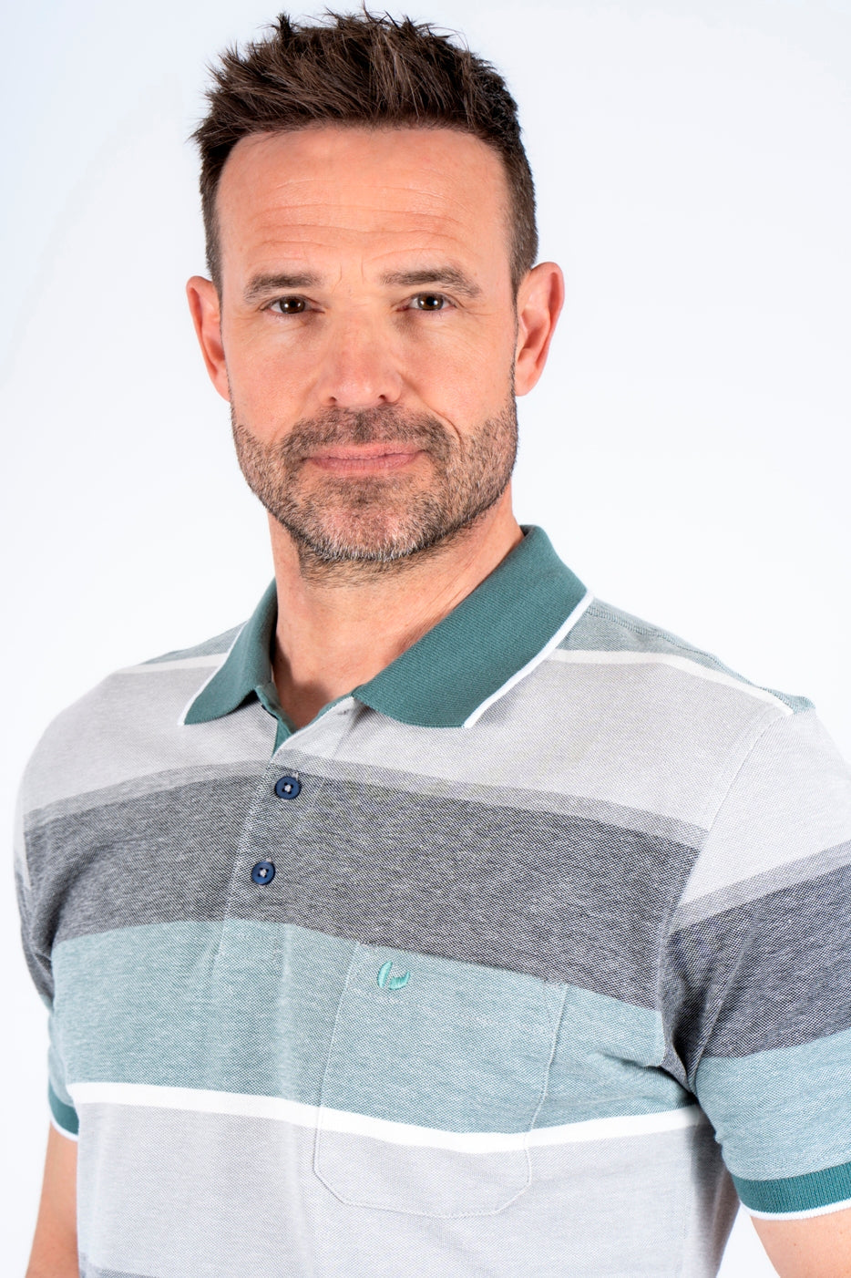 PRE END ELLIS POLO SHIRT - SAGE/GREY