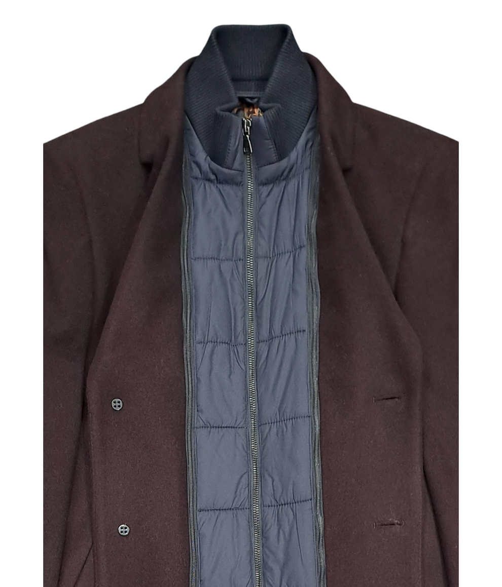 WHITE LABEL ARON OVERCOAT - BURGANDY